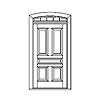 5-panel with radius transom
Unit Dimension 43-1/2" x 91"
Door Dimension 42" x 79"
Panels - raised
Glazing - IG, leaded